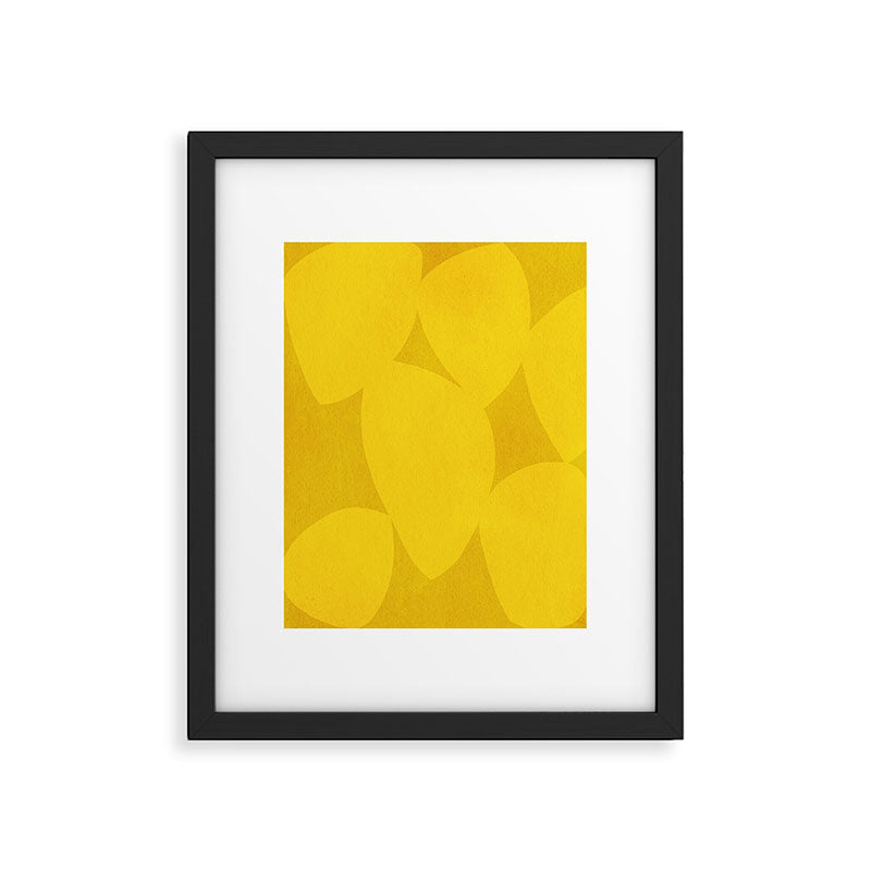 Abstract shapes-yellow gold Framed Art Print Gallery Image 5