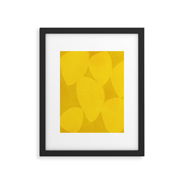 Abstract shapes-yellow gold Framed Art Print Gallery Image 1