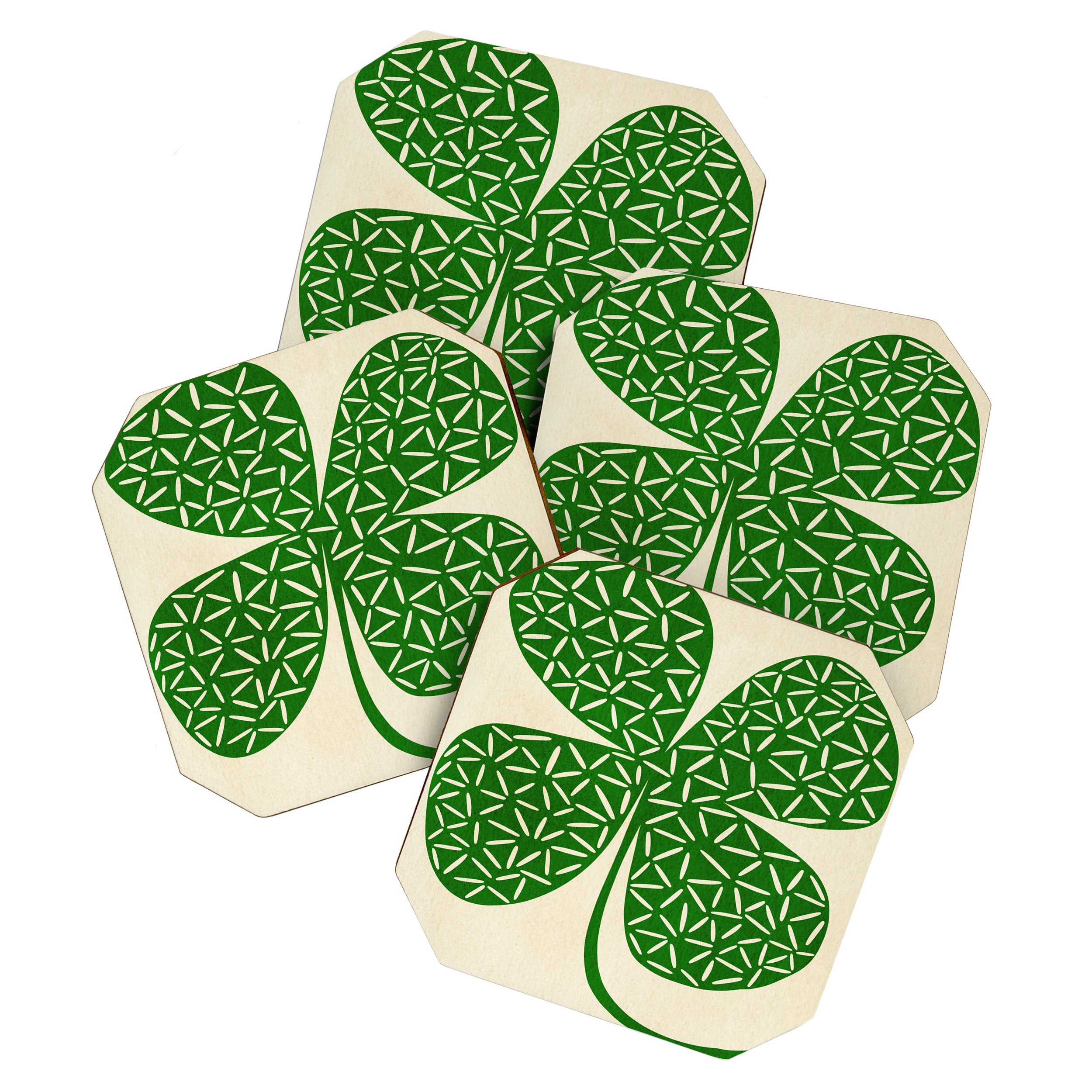 Abstract W-good luck.green Coaster Gallery Image 1