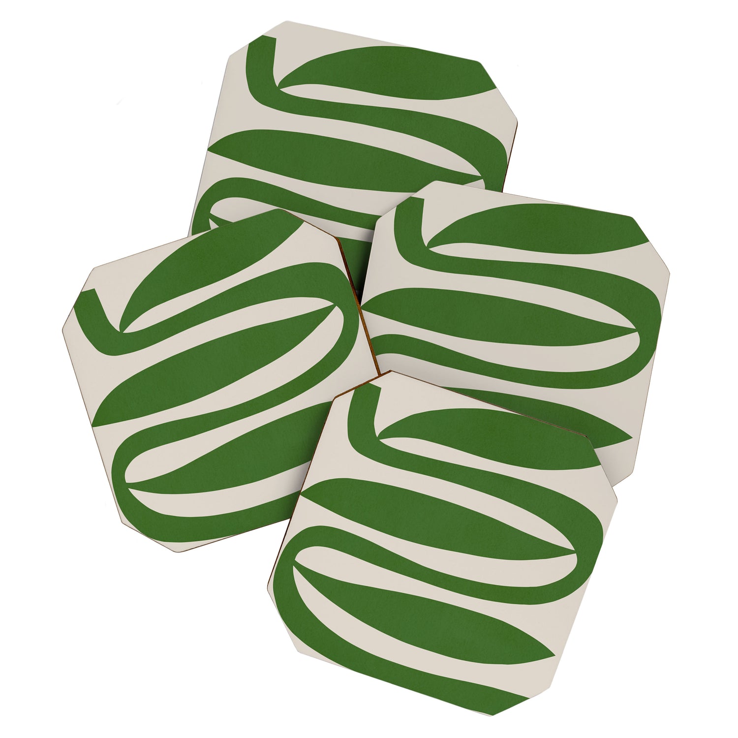 Abstract-botanical 21-green Coaster Gallery Image 1