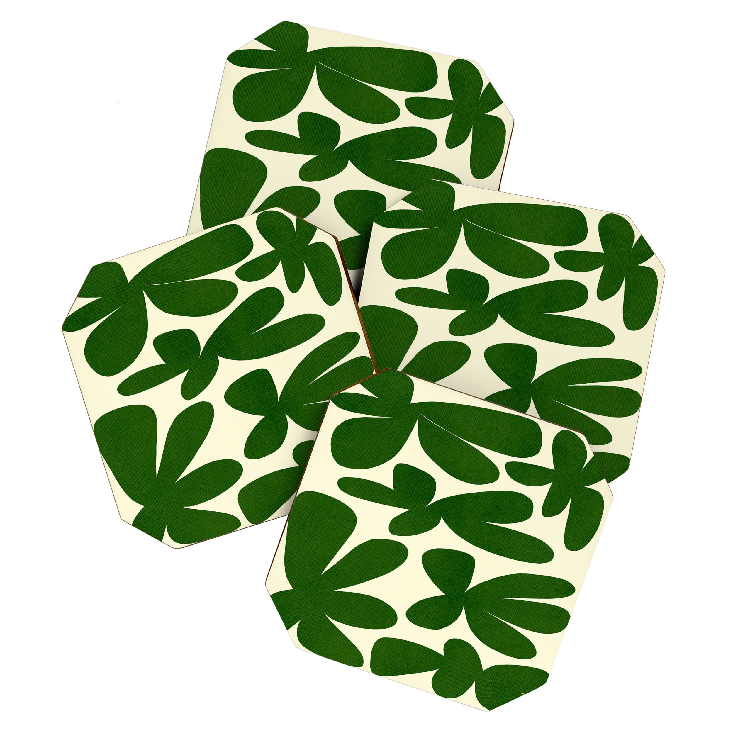 Abstract-botanical 35 green Coaster Gallery Image 1