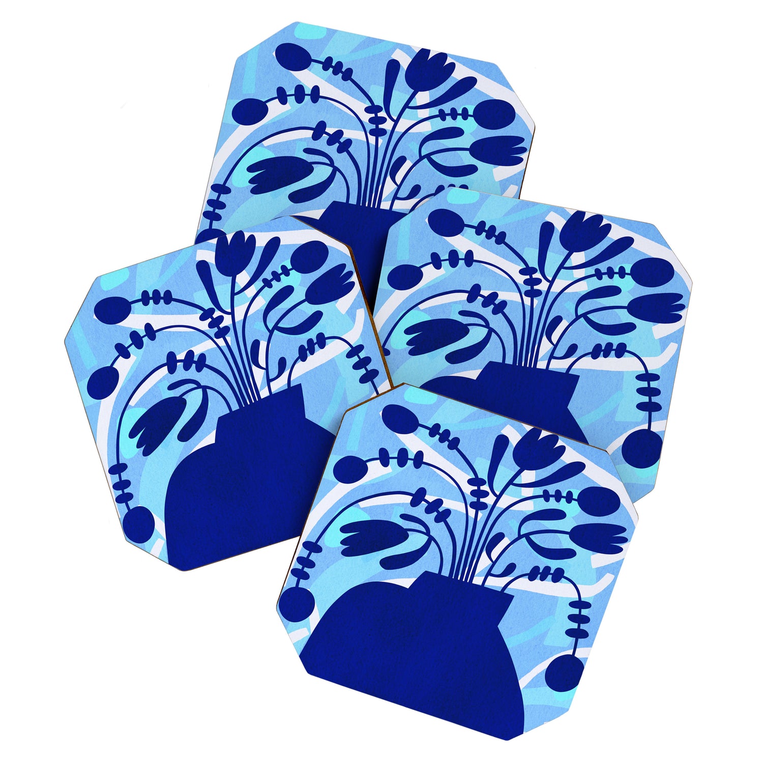 Blossom15-blue Coaster Gallery Image 1
