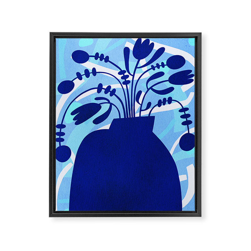 Blossom15-blue Framed Canvas Print Gallery Image 8