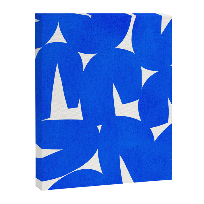 Blue abstract shapes N01 Canvas Print Gallery Image 1