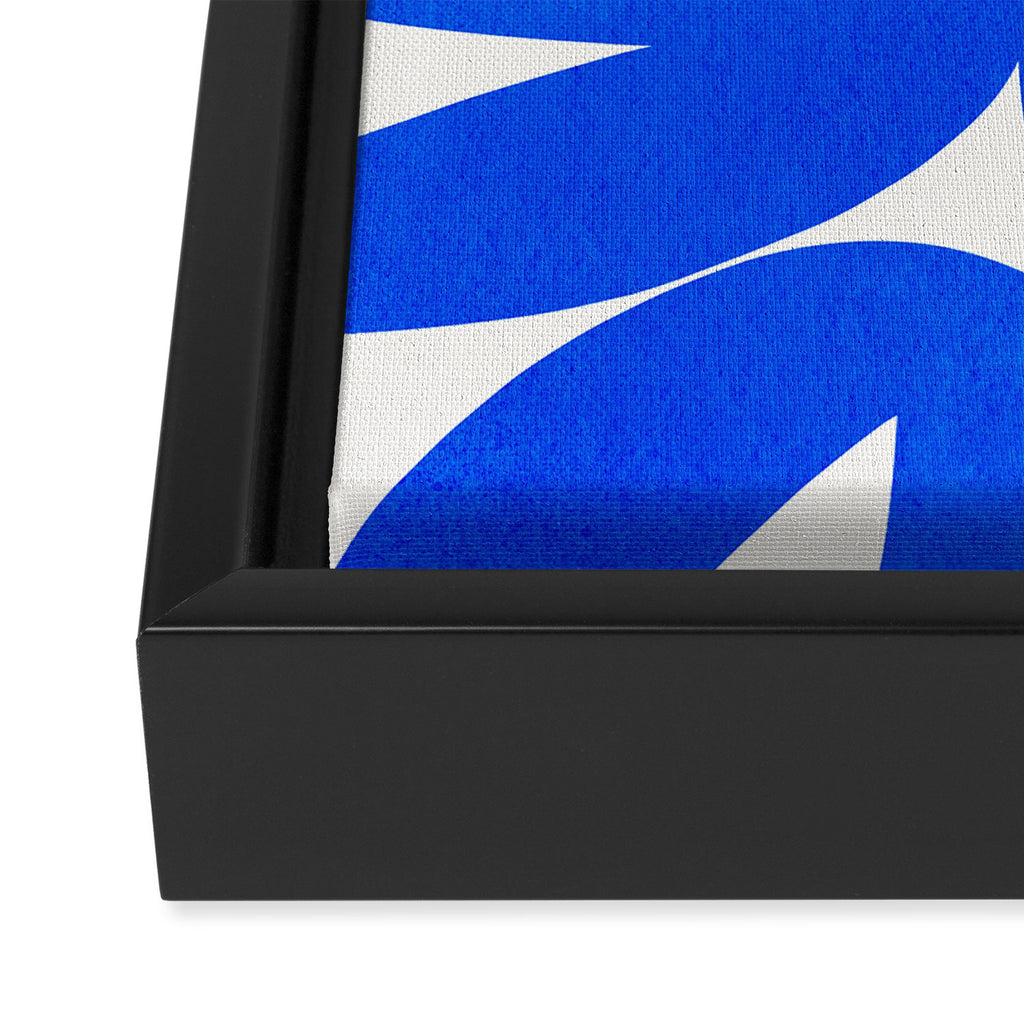 Blue abstract shapes N01 Framed Canvas Print Gallery Image 3
