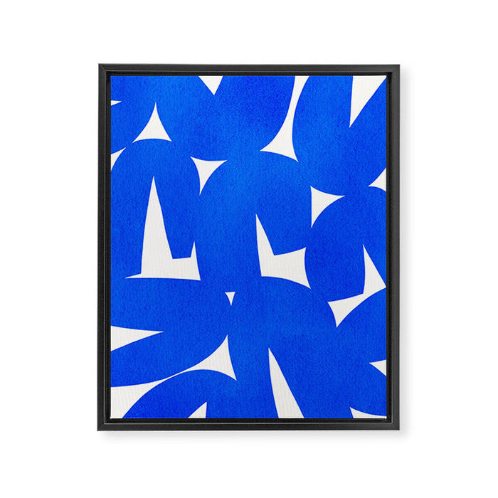 Blue abstract shapes N01 Framed Canvas Print Gallery Image 1