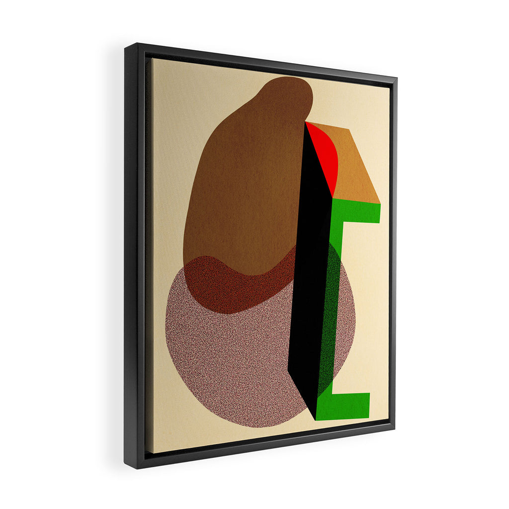 Colorful abstract shapes 01 Framed Canvas Print Gallery Image 2