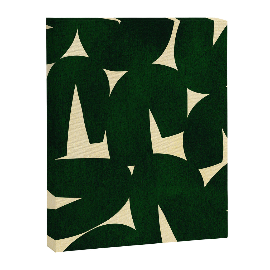 Green Black abstract shapes N03 Canvas Print Gallery Image 6