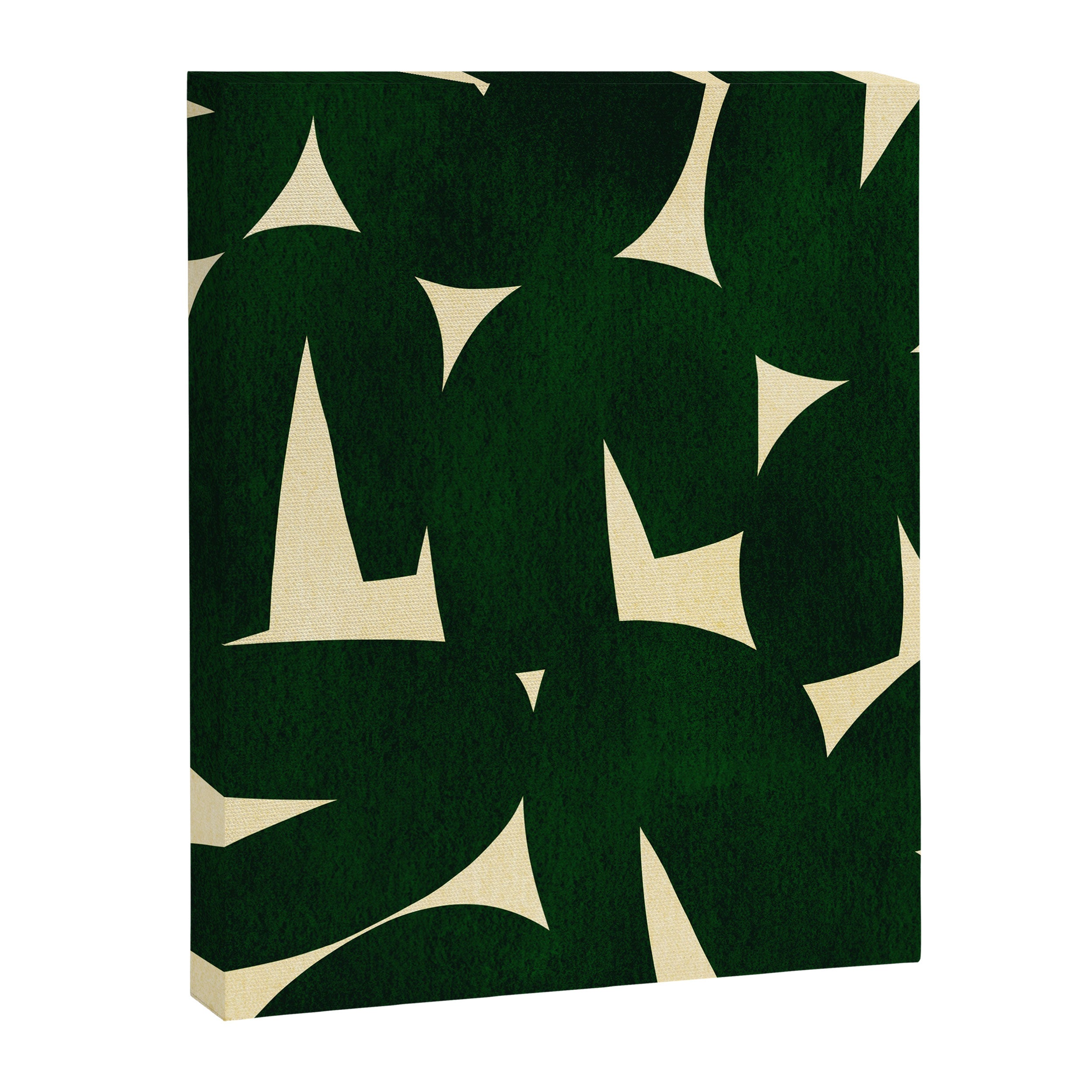 Green Black abstract shapes N03 Canvas Print Gallery Image 6