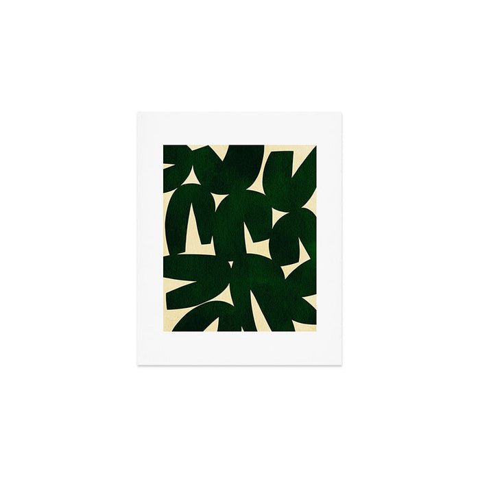 Green Black abstract shapes N03 Art Print Gallery Image 1