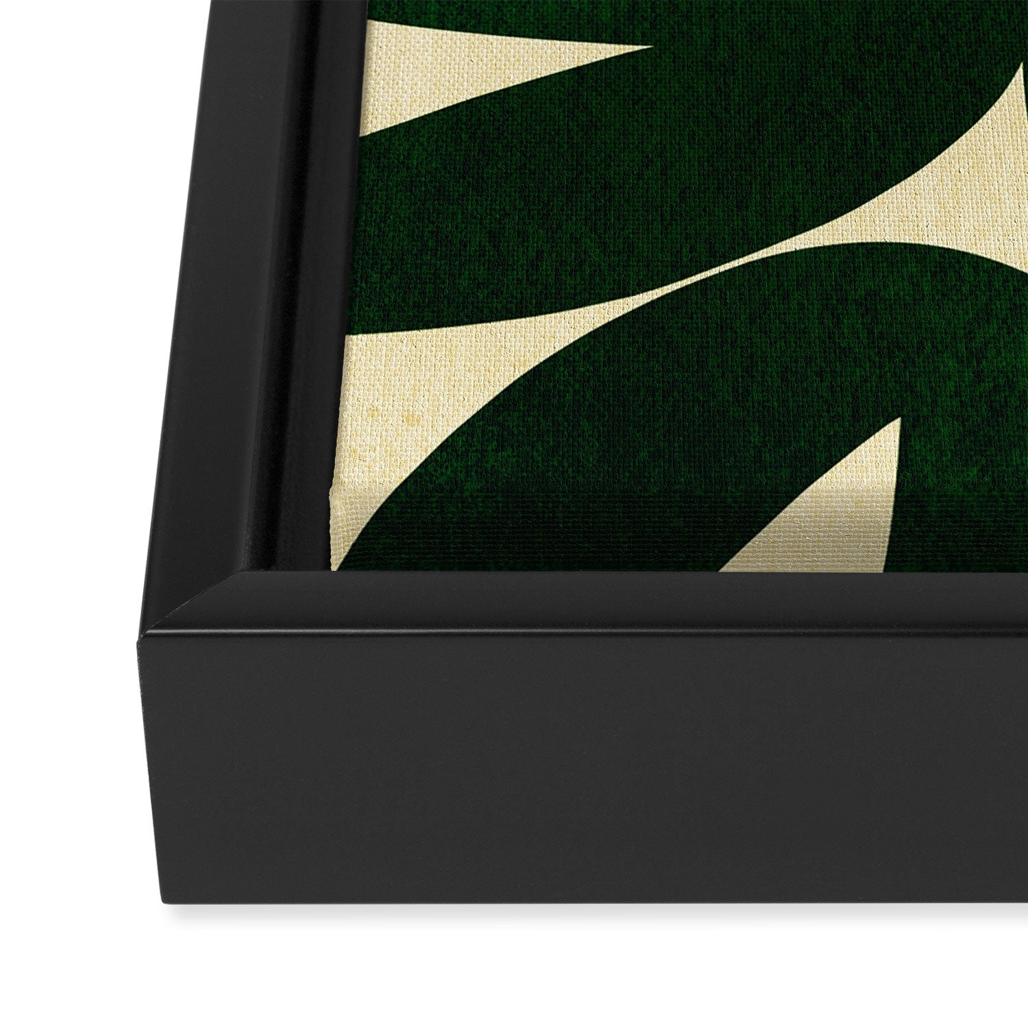 Green Black abstract shapes N03 Framed Canvas Print Gallery Image 3