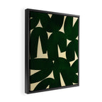 Green Black abstract shapes N03 Framed Canvas Print Gallery Image 2
