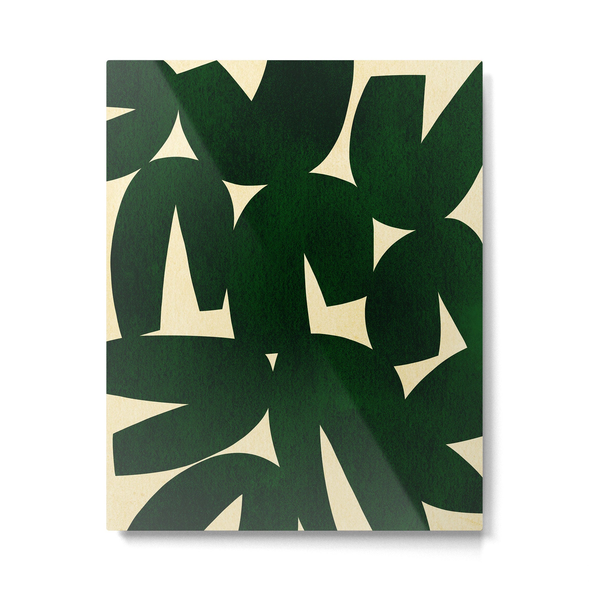 Green Black abstract shapes N03 Metal Print Gallery Image 4