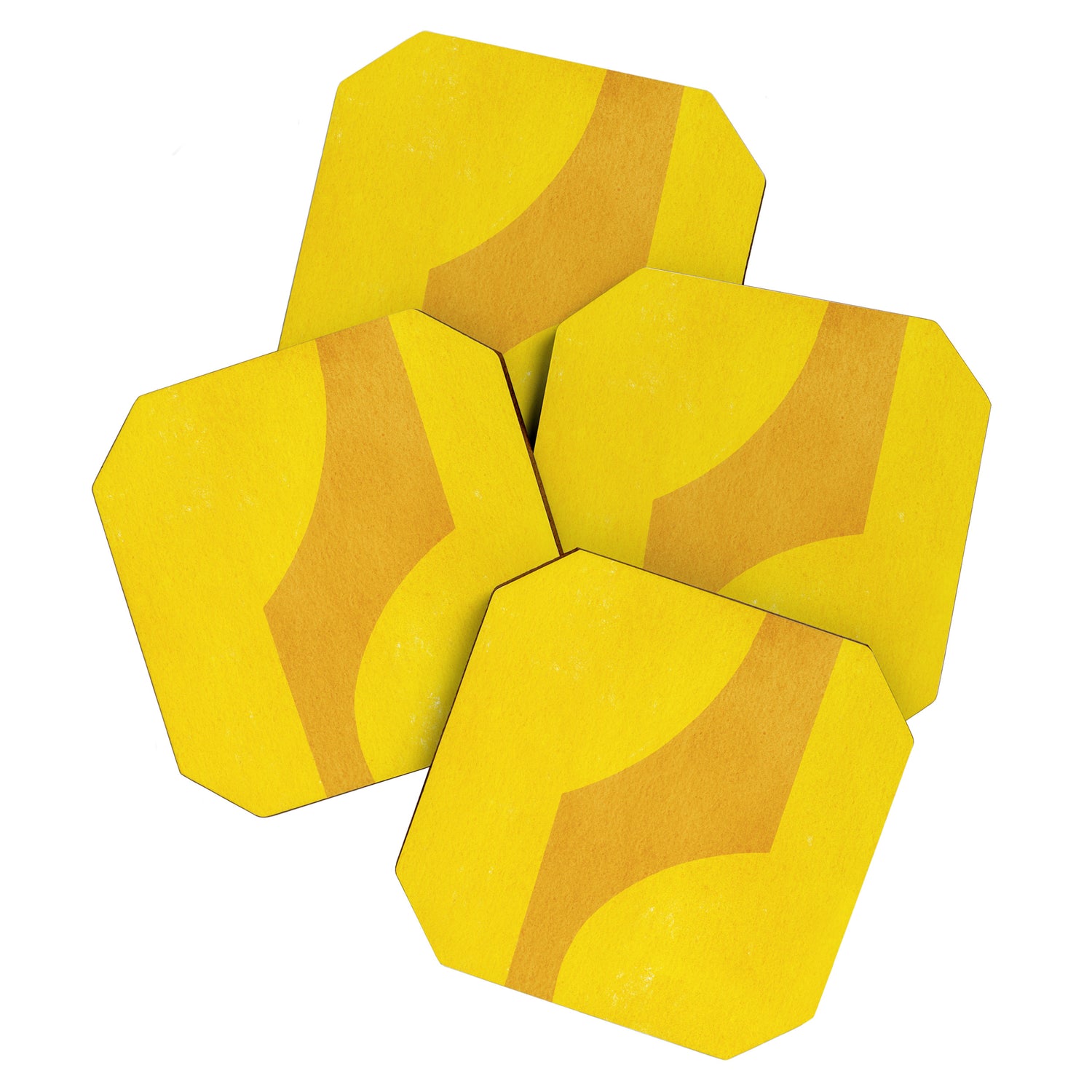Minimal shape- yellow Coaster Gallery Image 1