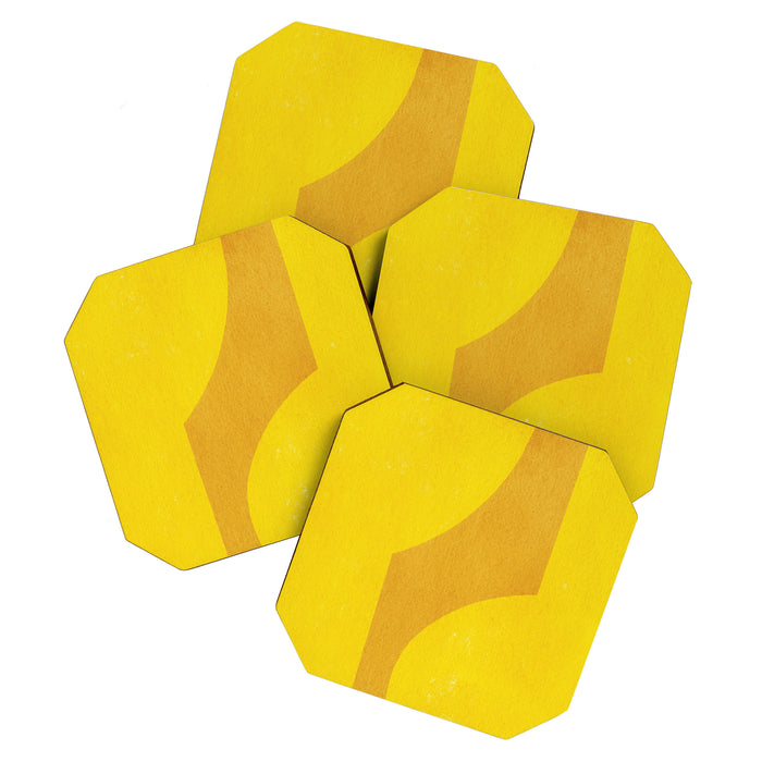 Minimal shape- yellow Coaster Gallery Image 1