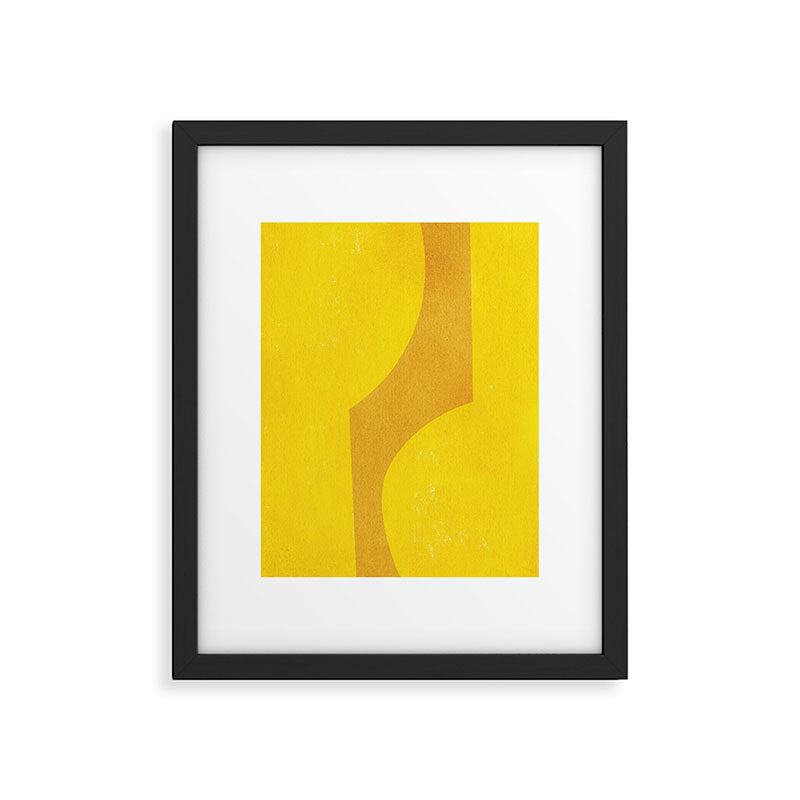 Minimal shape- yellow Framed Art Print Gallery Image 5