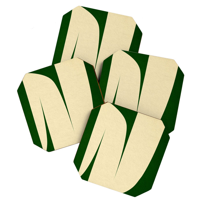 simple abstract shape-02 green Coaster Gallery Image 1