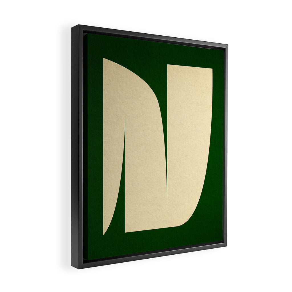 simple abstract shape-02 green Framed Canvas Print Gallery Image 2