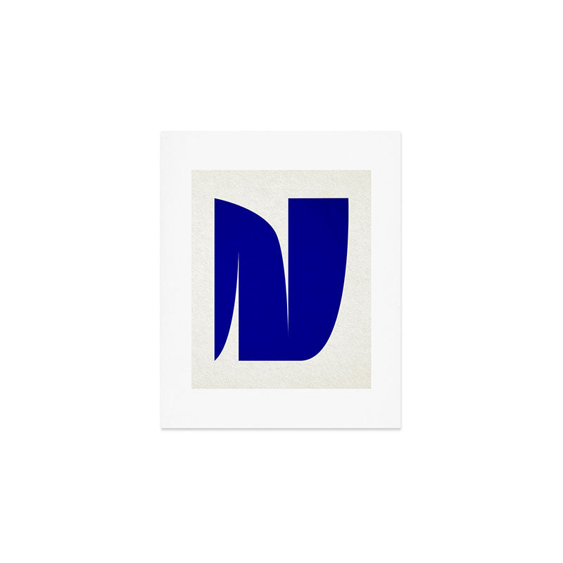simple abstract shape-03 blue Art Print Gallery Image 1
