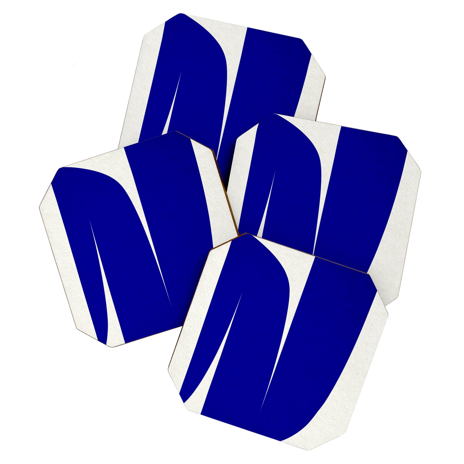 simple abstract shape-03 blue Coaster Gallery Image 1