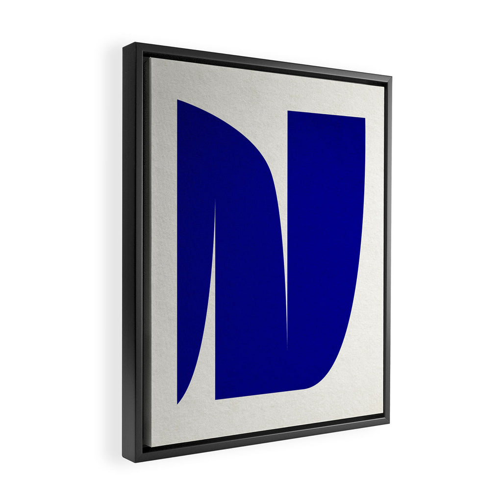 simple abstract shape-03 blue Framed Canvas Print Gallery Image 2