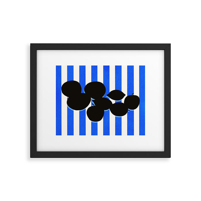 Still life - blue stripe Framed Art Print Gallery Image 1