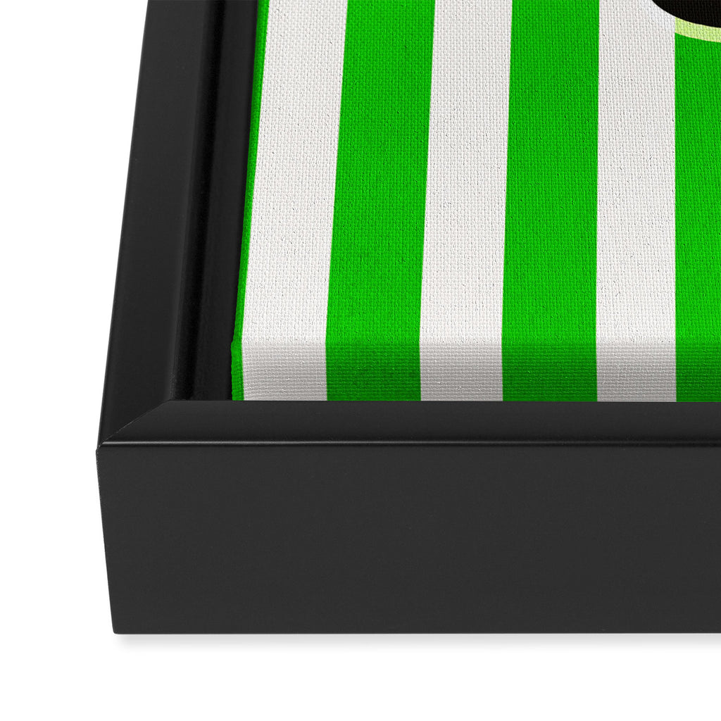 Still life - green stripe Framed Canvas Print Gallery Image 3