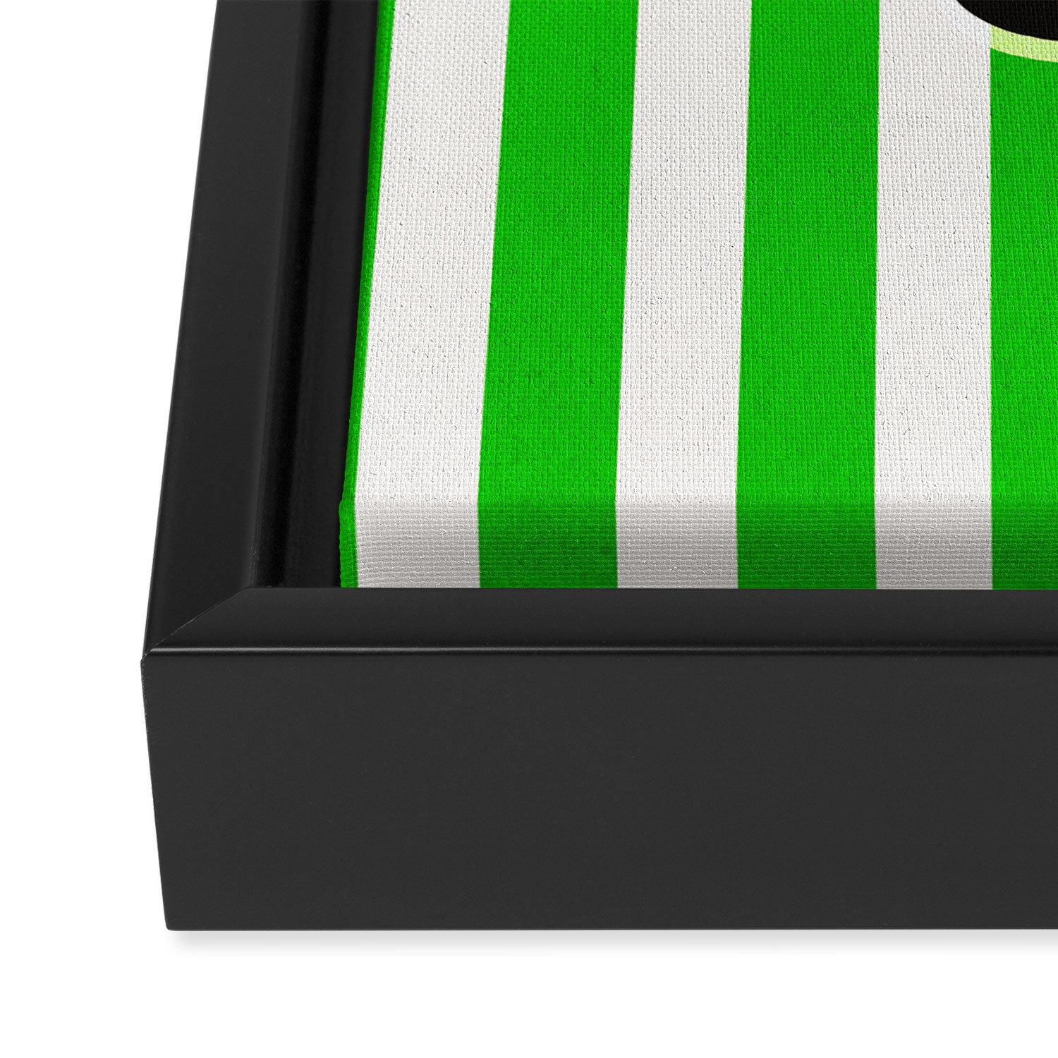Still life - green stripe Framed Canvas Print Gallery Image 3