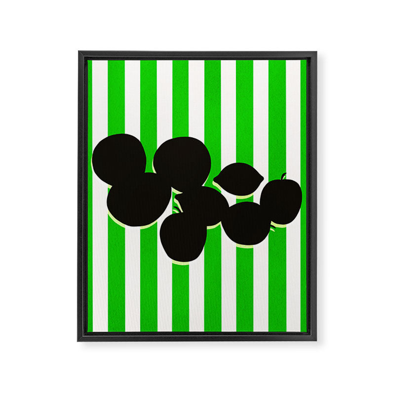 Still life - green stripe Framed Canvas Print Gallery Image 8