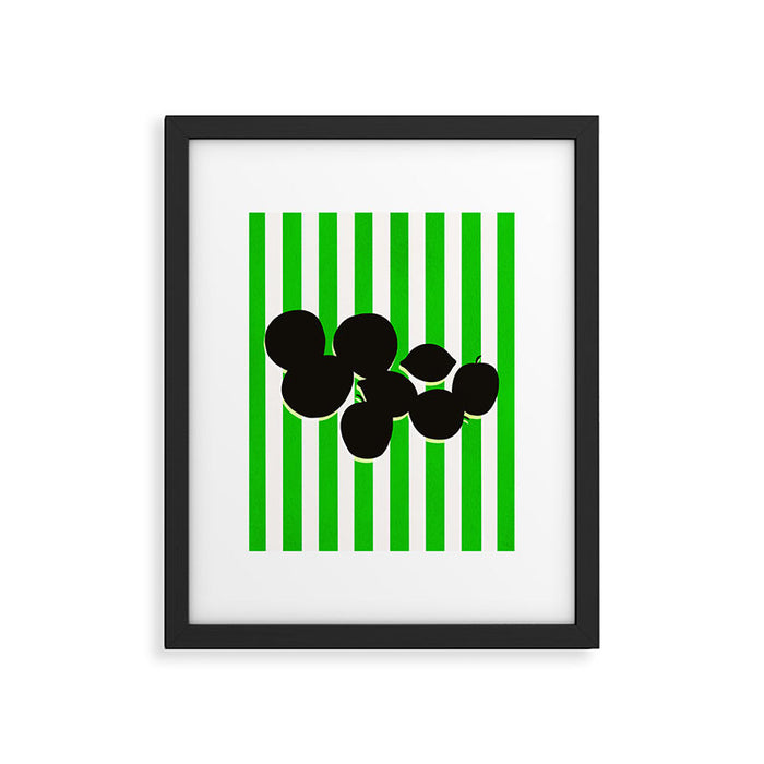 Still life - green stripe Framed Art Print Gallery Image 1