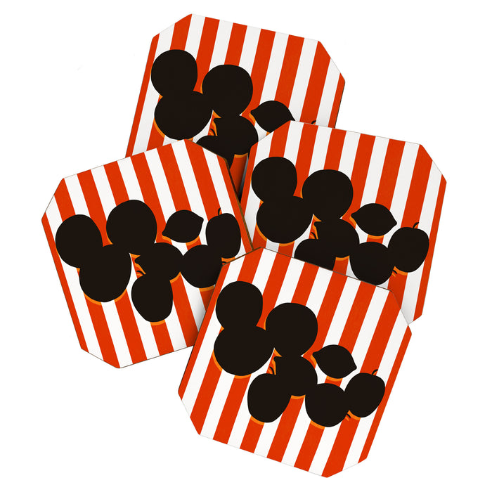 Still life - red stripe Coaster Gallery Image 1