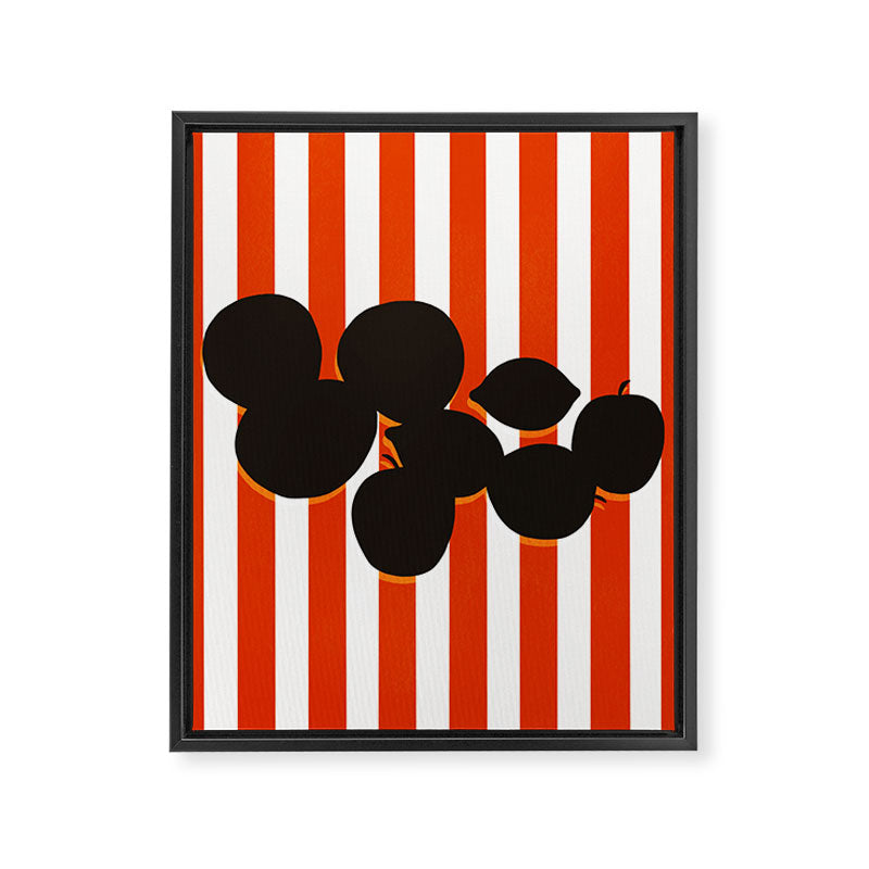 Still life - red stripe Framed Canvas Print Gallery Image 8