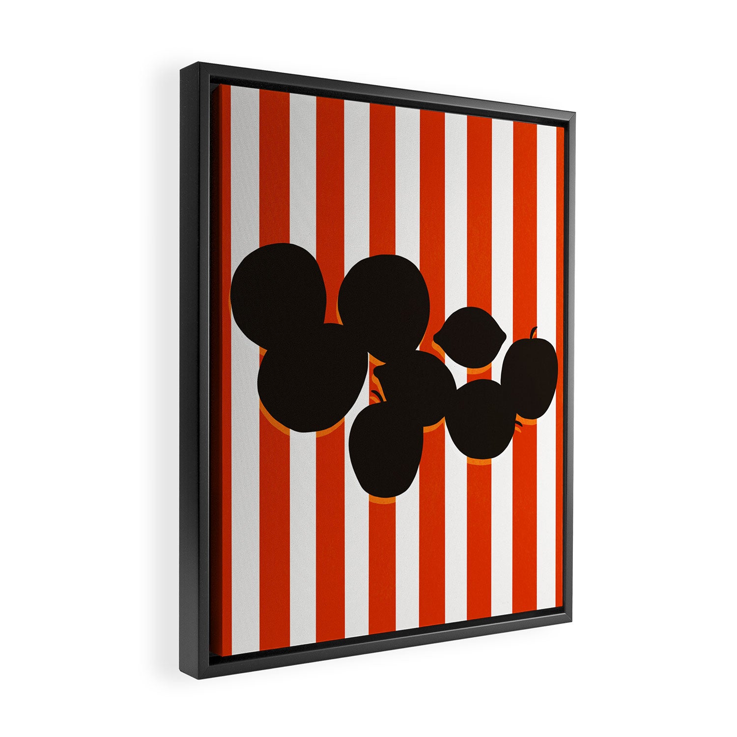 Still life - red stripe Framed Canvas Print Gallery Image 2