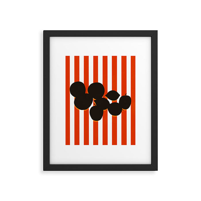 Still life - red stripe Framed Art Print Gallery Image 1