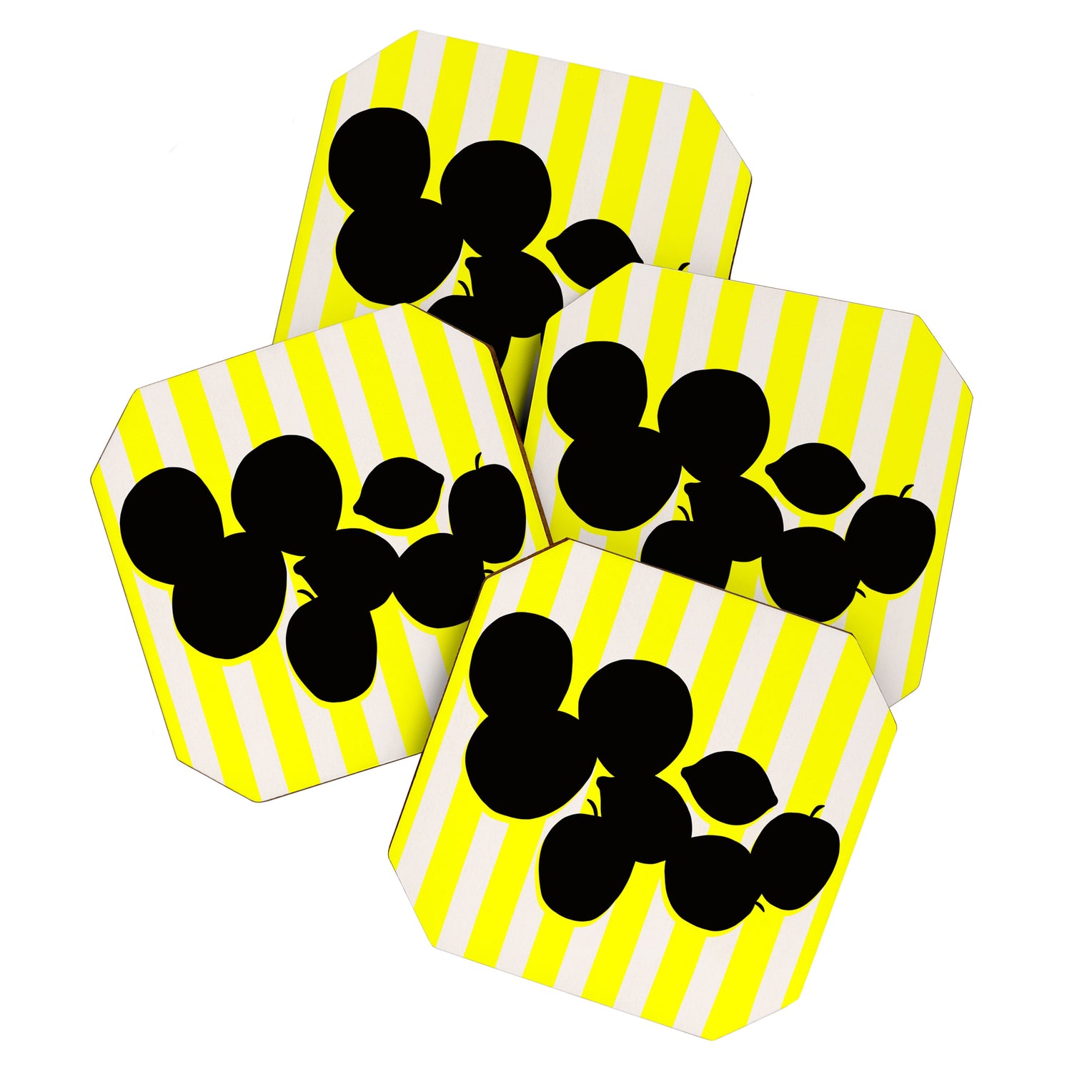 Still life- yellow stripe Coaster Gallery Image 1