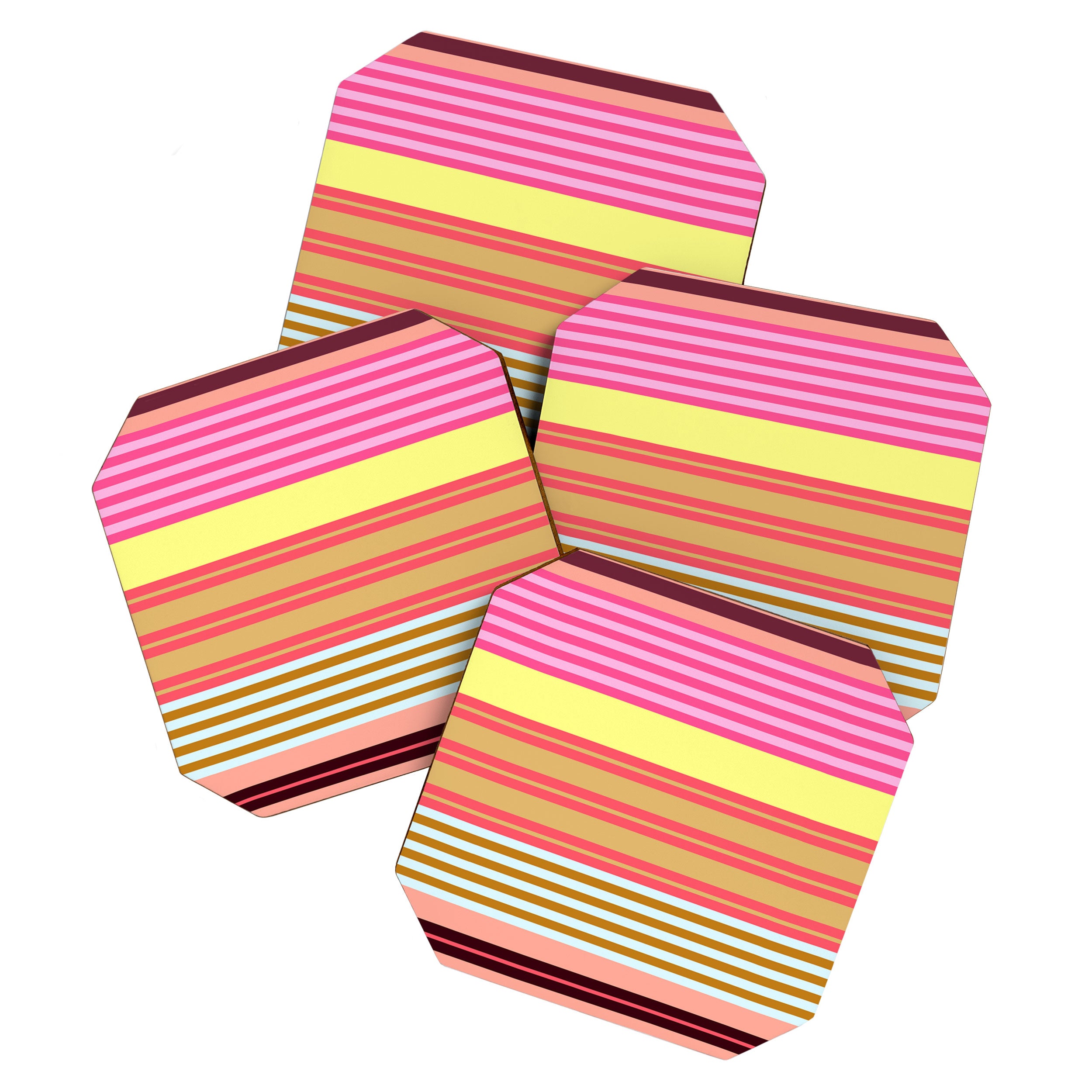 stripe pattern -bright Coaster Gallery Image 1