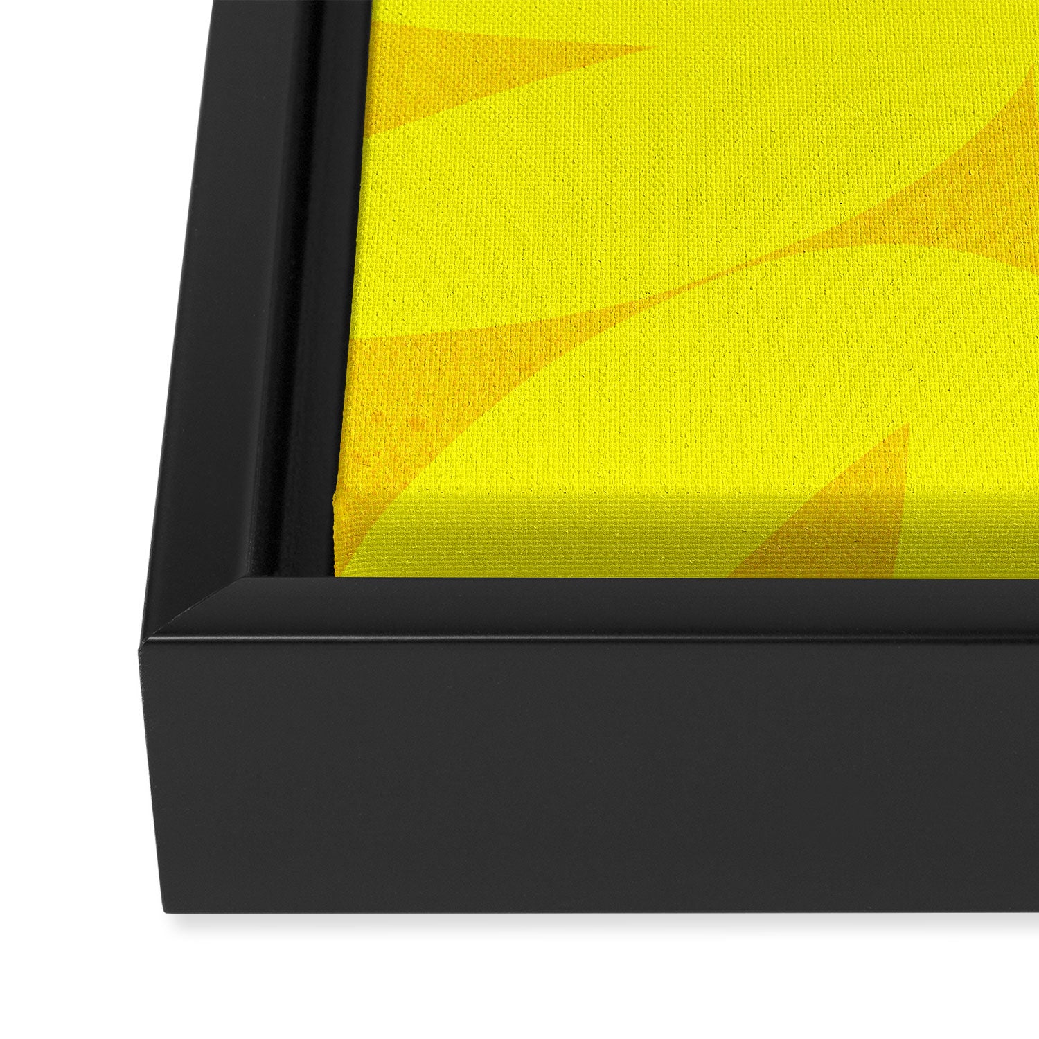 Yellow abstract shapes N02 Framed Canvas Print Gallery Image 3