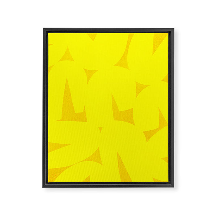 Yellow abstract shapes N02 Framed Canvas Print Gallery Image 1