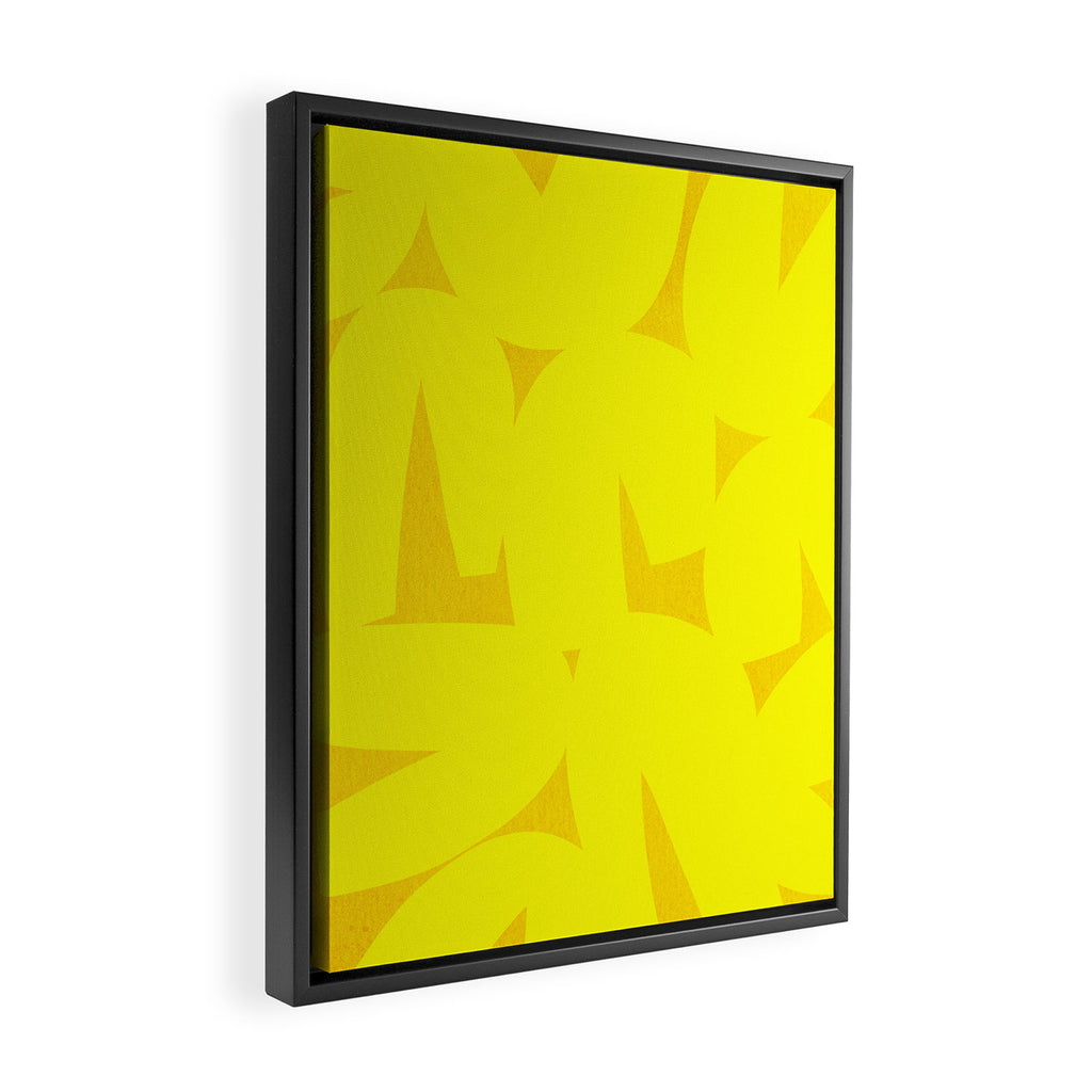 Yellow abstract shapes N02 Framed Canvas Print Gallery Image 2