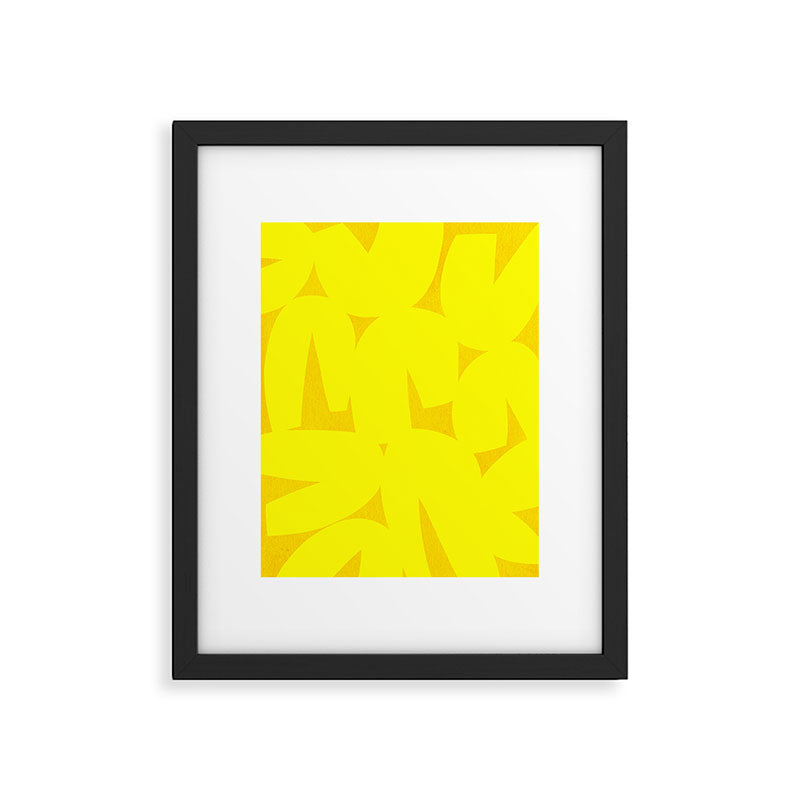 Yellow abstract shapes N02 Framed Art Print Gallery Image 5