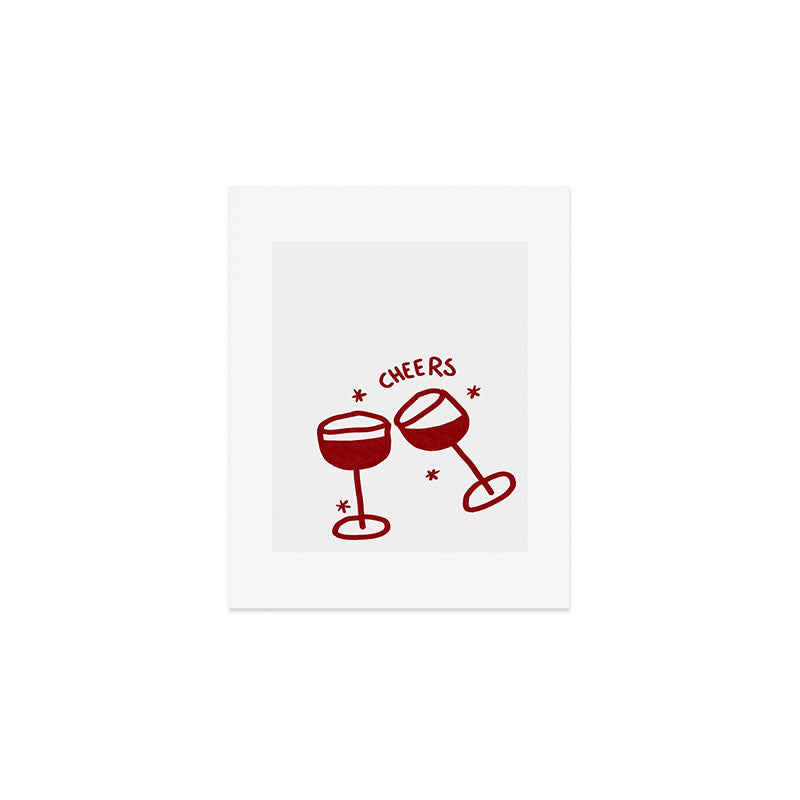 Cheers - Red Wine Glasses Art Print Gallery Image 1