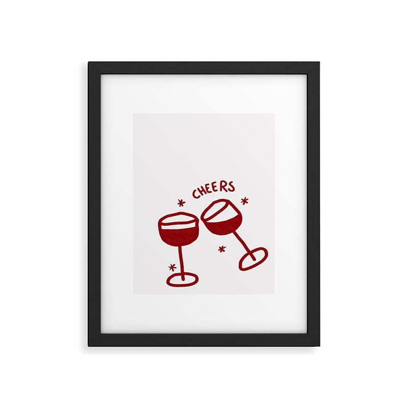 Cheers - Red Wine Glasses Framed Art Print Gallery Image 5