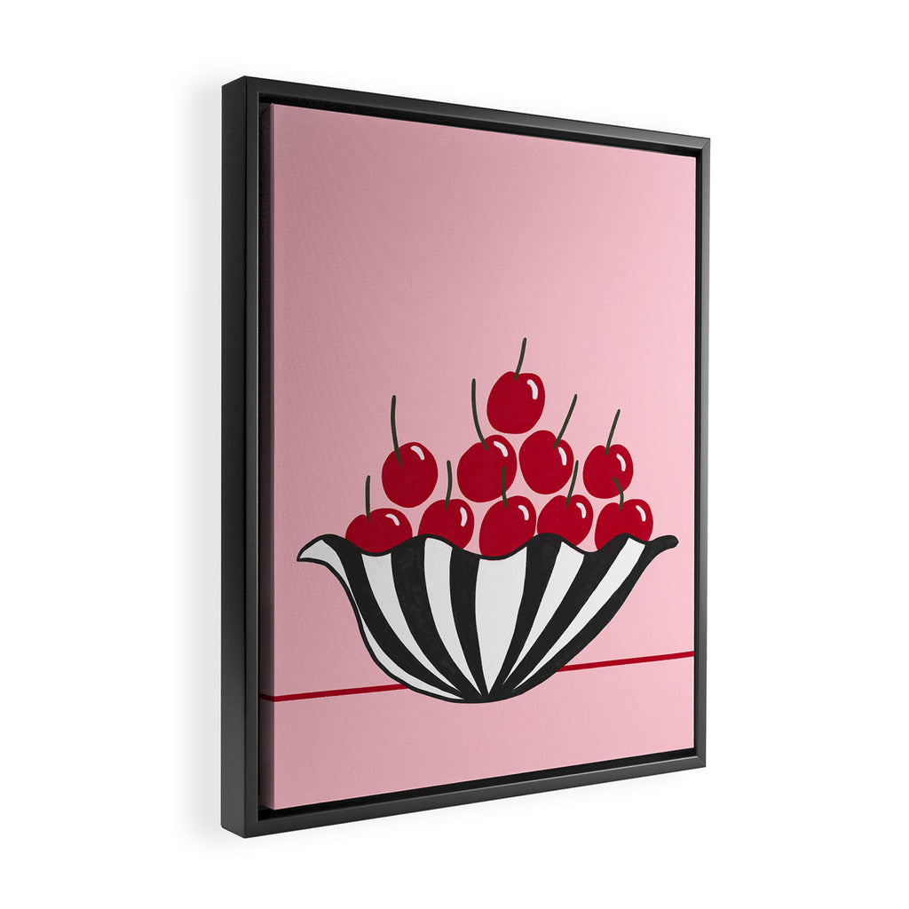 Cherry Bowl  Framed Canvas Print Gallery Image 2