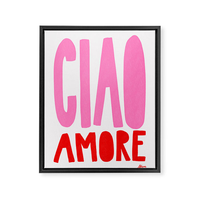 Ciao Amore - Pink and Red Framed Canvas Print Gallery Image 1