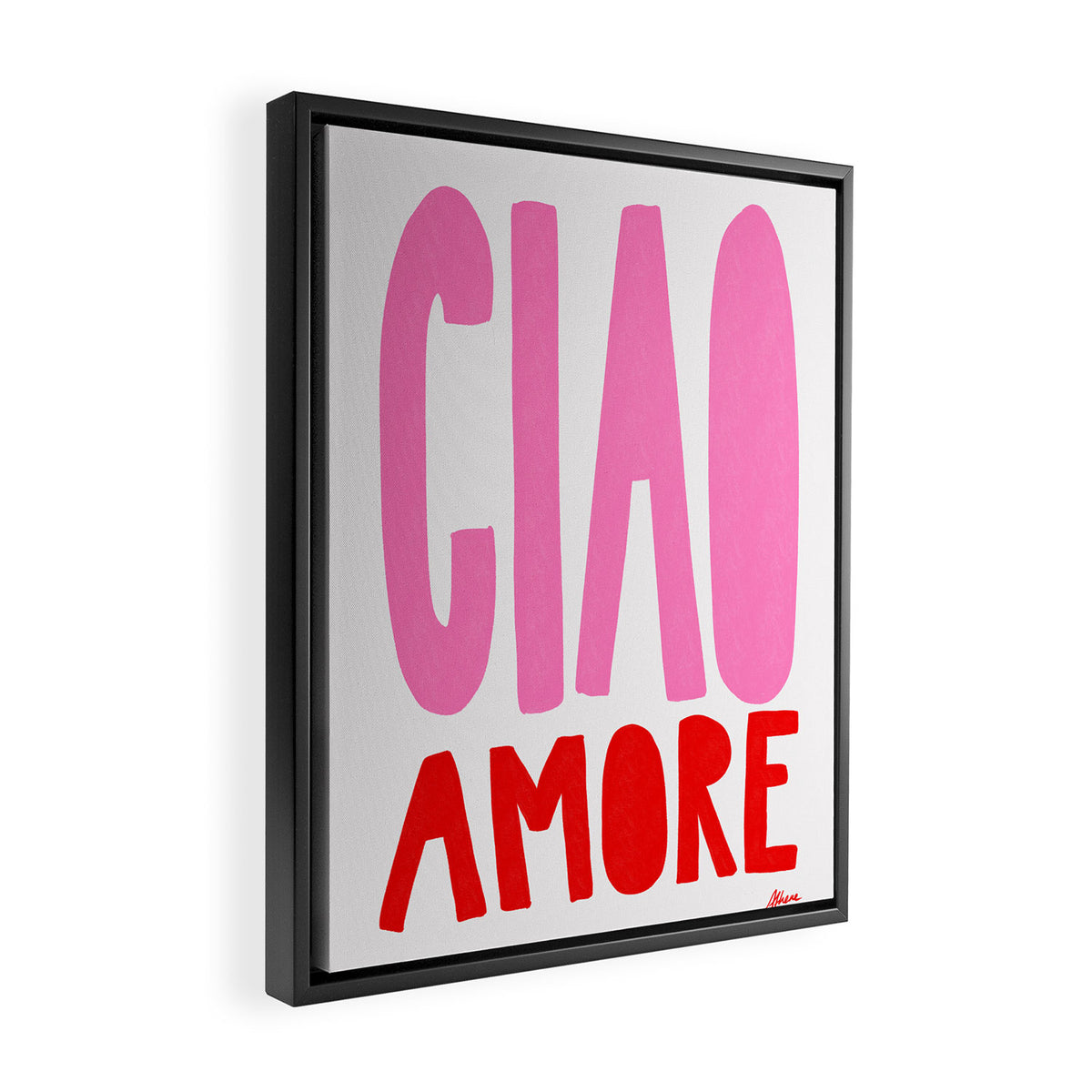 Ciao Amore - Pink and Red Framed Canvas Print Gallery Image 2