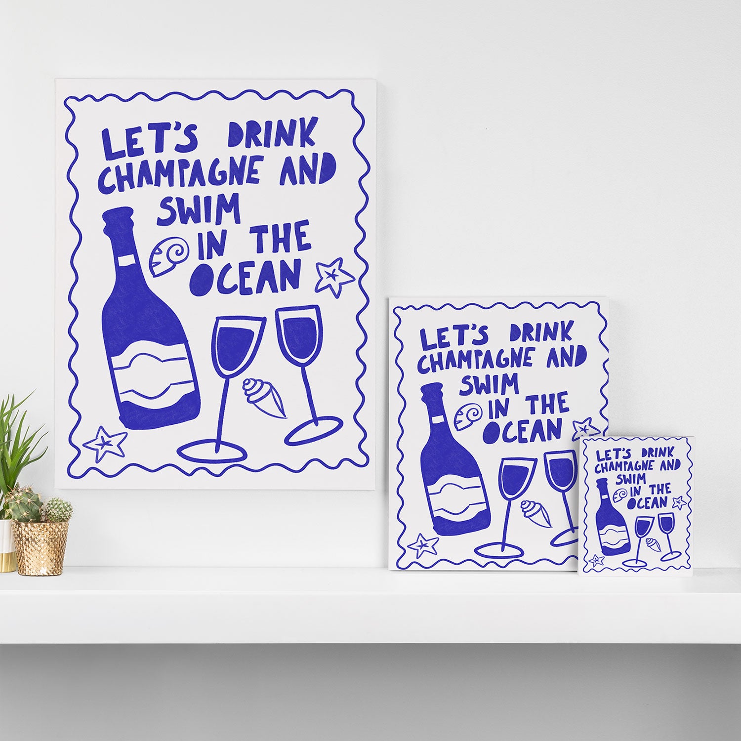 Drink Champagne - Coastal Art Canvas Print Gallery Image 3