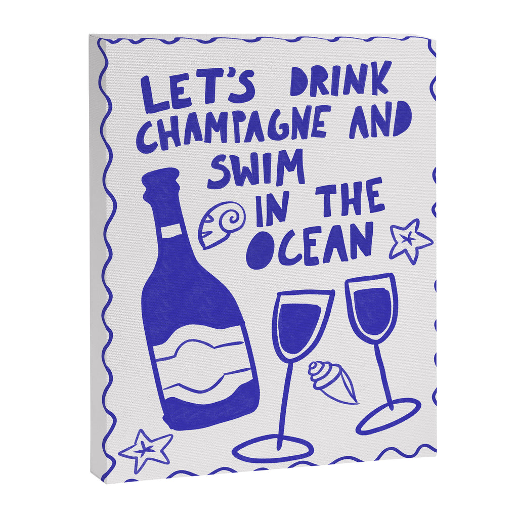 Drink Champagne - Coastal Art Canvas Print Gallery Image 6