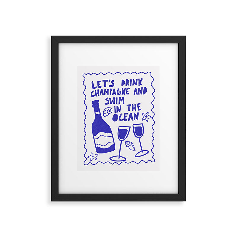 Drink Champagne - Coastal Art Framed Art Print Gallery Image 5
