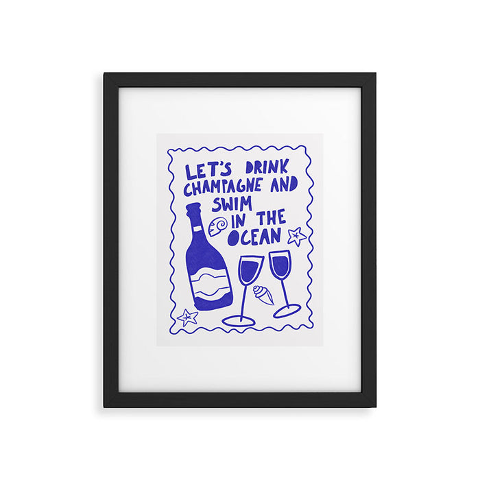Drink Champagne - Coastal Art Framed Art Print Gallery Image 1