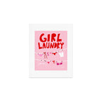 Girl Laundry - Pink and Red Art Print Gallery Image 1